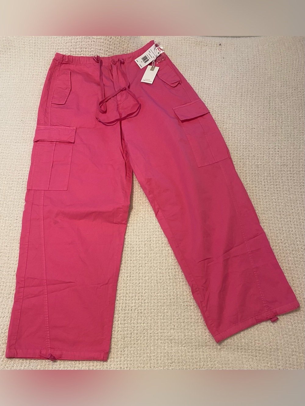 Good American Parachute Pants Malibu Pink Size XS